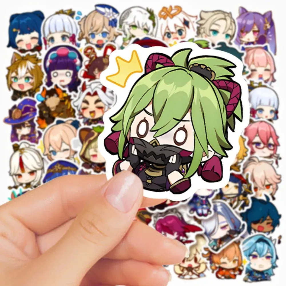 10/50pcs Cute Genshin Impact Stickers Anime