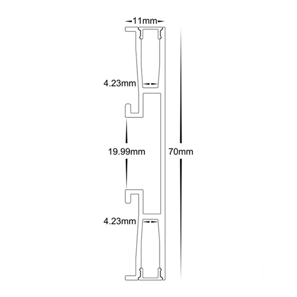 11mm x 70mm Black or White Side Mounted Up and Down Aluminium LED Profile Havit Lighting - HV9694-1170