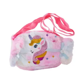 13067 PICNIC GLITTER BAG FURR UNICORN