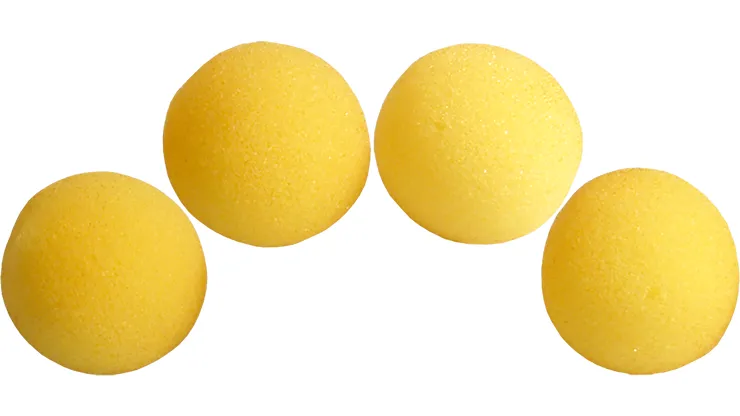 1.5 inch Regular Sponge Balls (Yellow) Pack of 4 from Magic