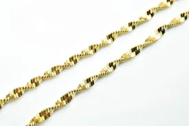 17 1/2 inches 18k Gold Filled Look, EP chain herringbone twisted chain width 3.5mm/thickness 1mm/ findings for jewelry making cg415