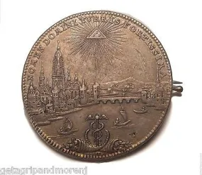 1772 German States Frankfurt Am Main City View Thaler KM#251 SILVER Coin/Pin