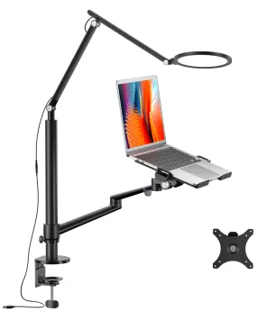 2 in 1 Monitor / Laptop Desk Mount with 7" LED Ring Light (OL-1LT)