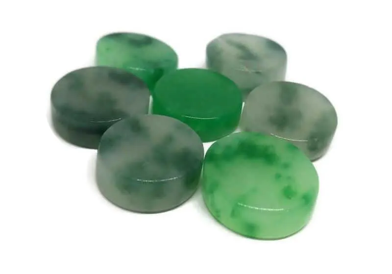 2pc Jade Natural Green Jadeite Abundance Crystal Prosperity Gemstone with Info Card