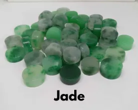 2pc Jade Natural Green Jadeite Abundance Crystal Prosperity Gemstone with Info Card