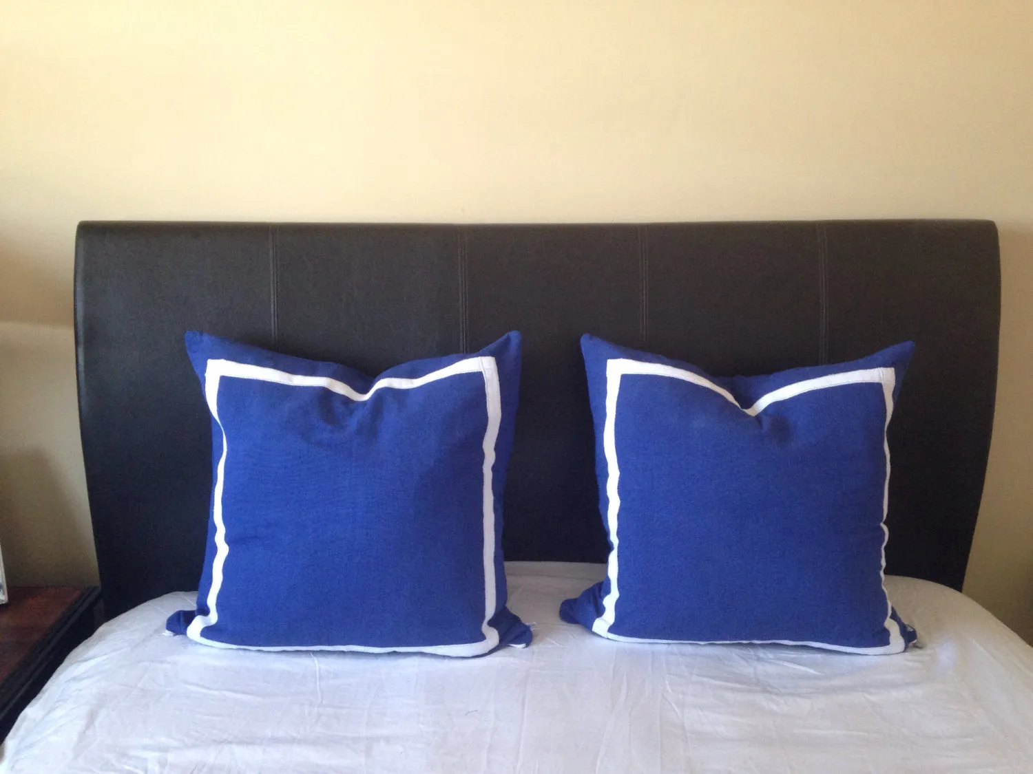 30% OFF Trim Pillows, Bedroom Pillows, Blue throw Pillows, Border Throw Pillows, 24x24 Sham Trim Cushions, Shams with Borders