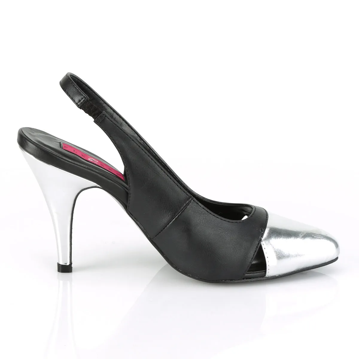 4 Inch Heel DREAM-405 Black Silver Metallic