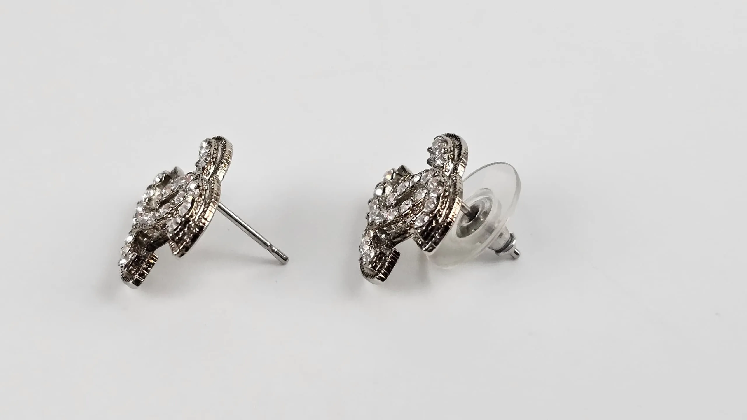 A26210 Logo Silver Crystal Earrings