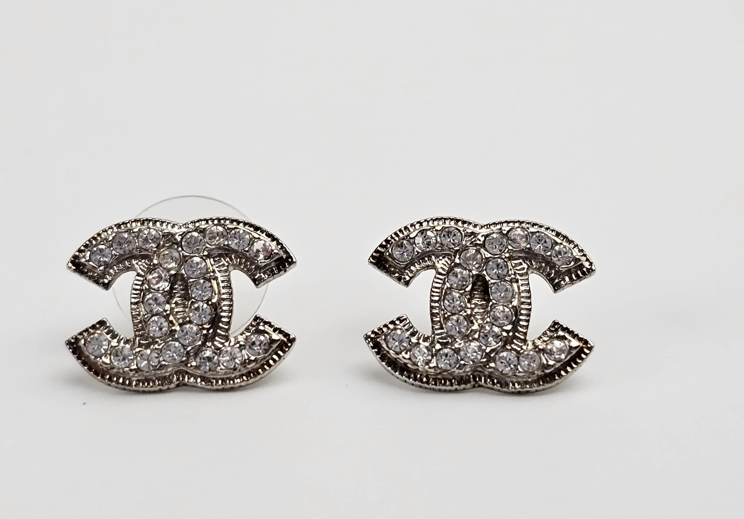 A26210 Logo Silver Crystal Earrings