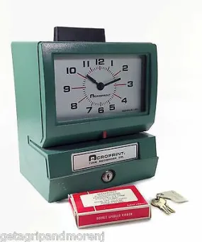 ACROPRINT Model 125 Duty Analog Automatic Print Time Clock w/ extra Ribbon