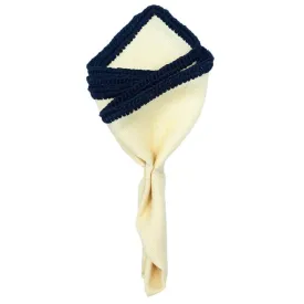 Almond Crema with Navy Blue Signature Borders