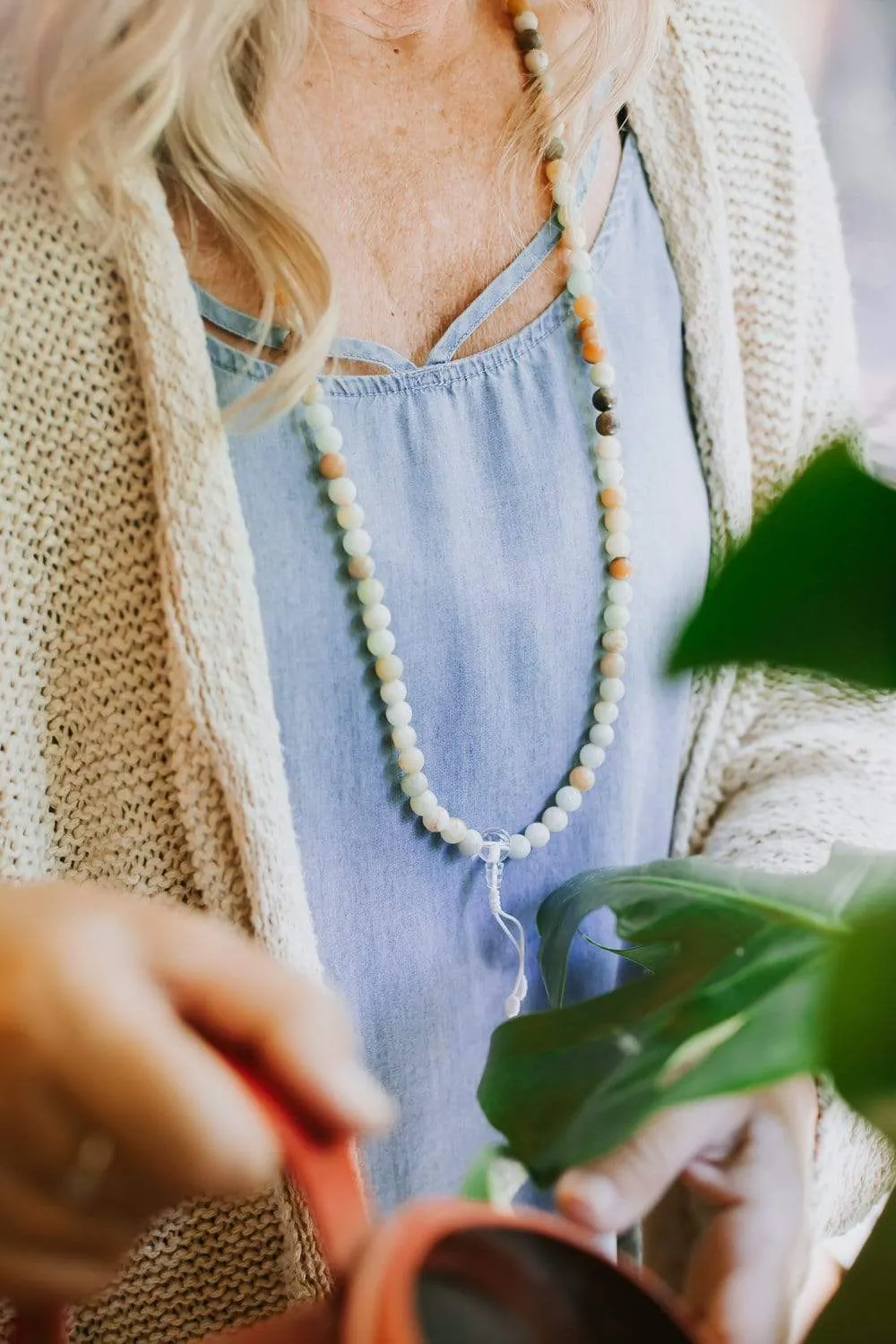 Amazonite Tranquility Mala & Bracelet Set