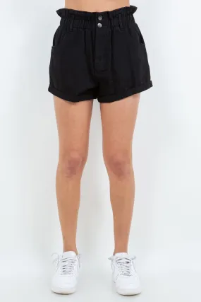 American Bazi High Waist Paper Bag Shorts