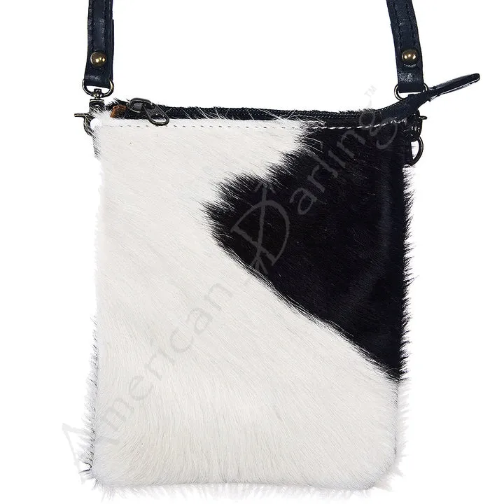 American Darling Black and White Hide Messenger Bag