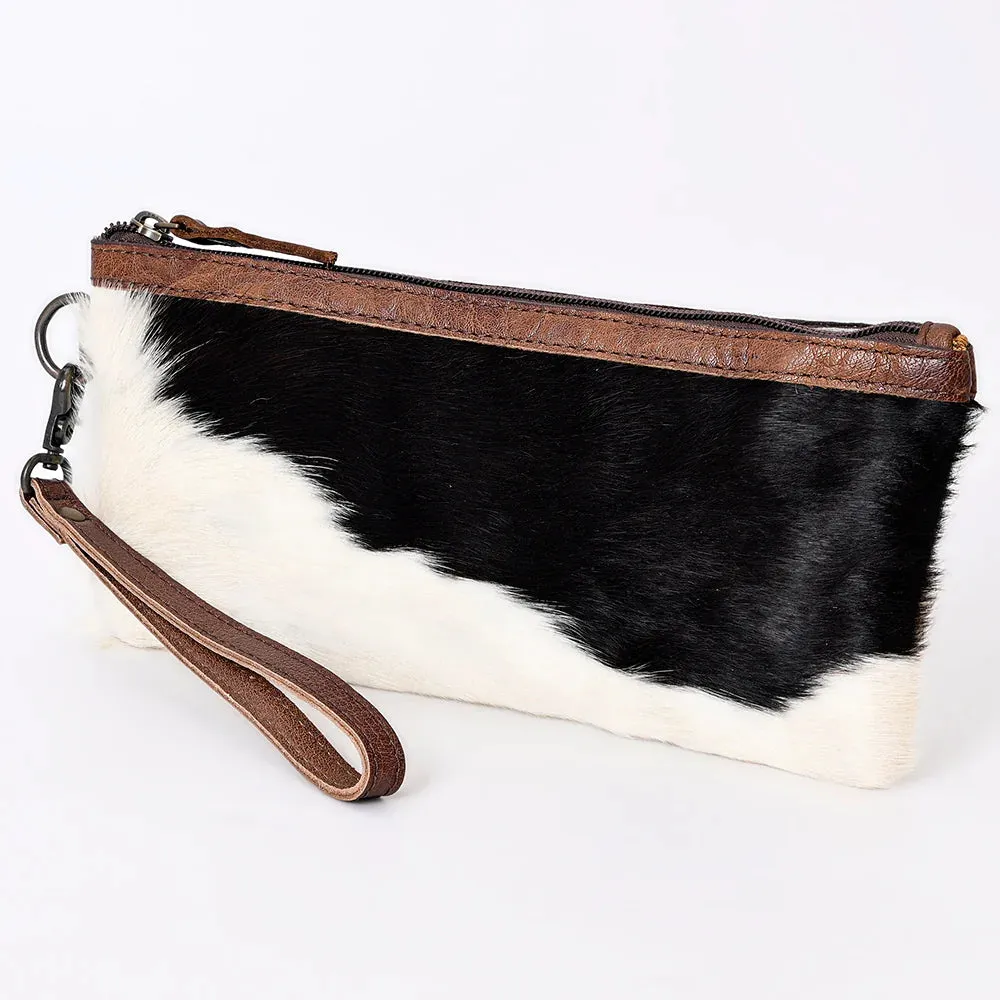 American Darling Brown/White Cowhide Clutch