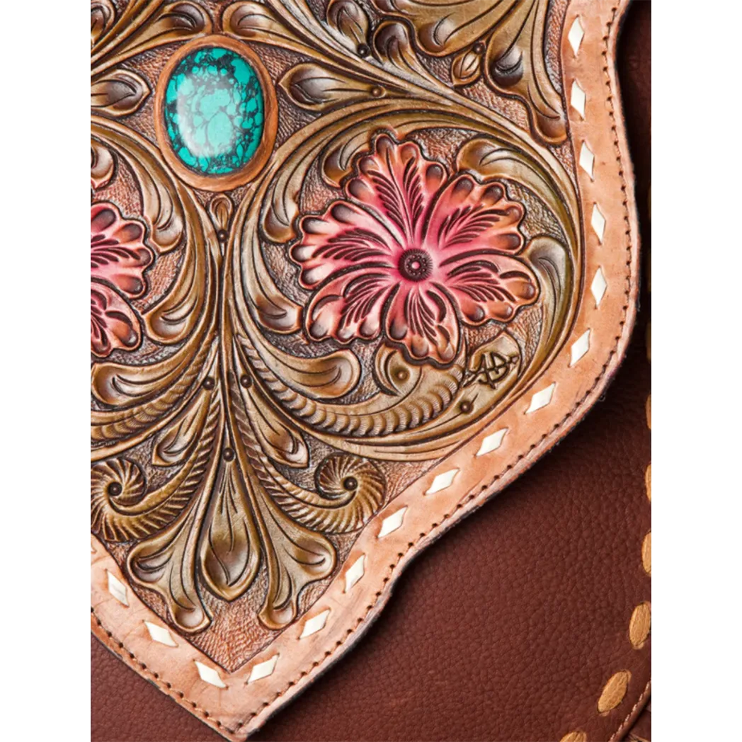 American Darling "Rosa" Floral Tooled Messenger Bag