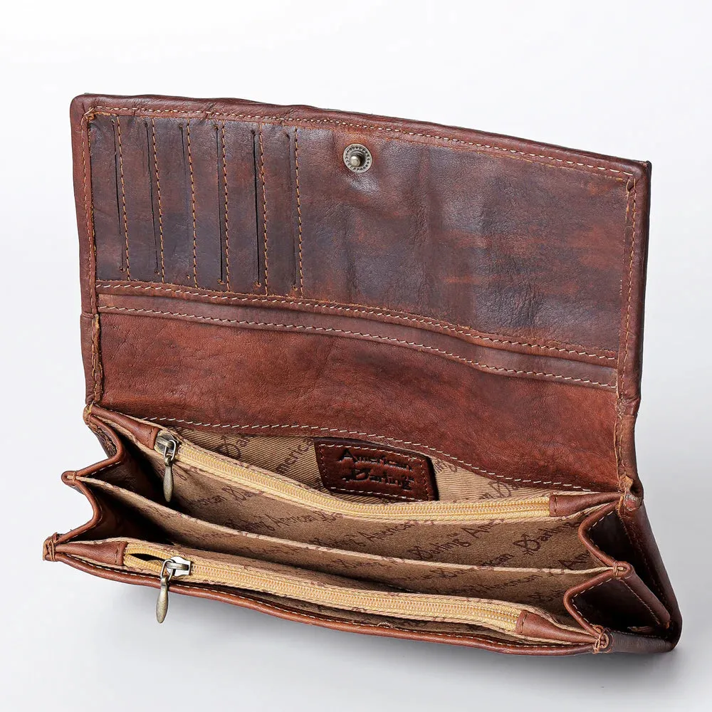 American Darling Tooled Buckstitched Clutch