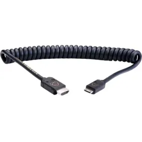 Atomos AtomFLEX HDMI (Type-A) Male to Mini-HDMI (Type-C) Male Coiled Cable (16 to 32")