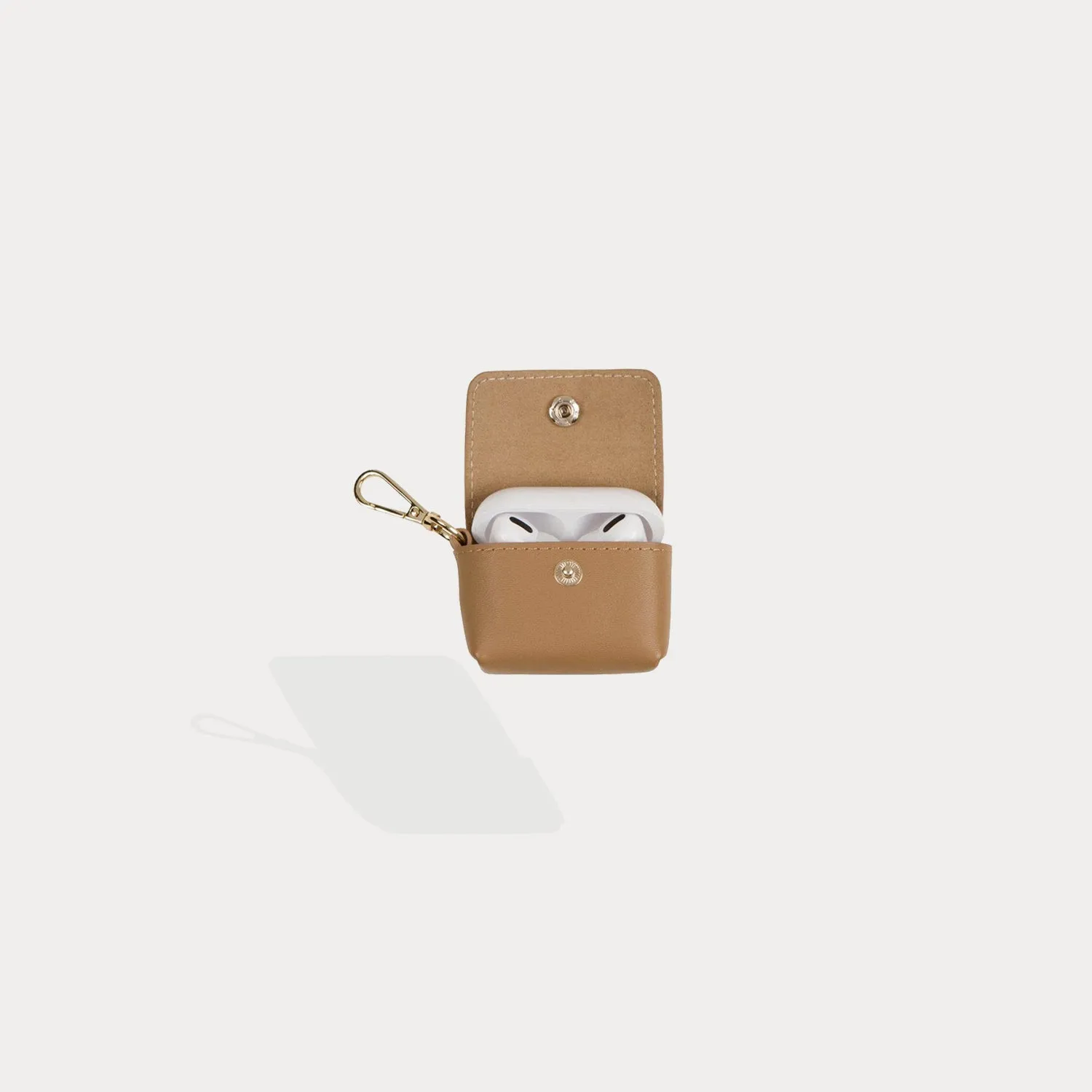 Avery AirPods Clip-On Pouch - Tan/Gold