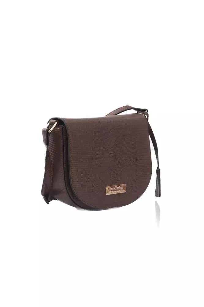 Baldinini Trend Chic Brown Crossbody Elegance with Golden Women's Accents