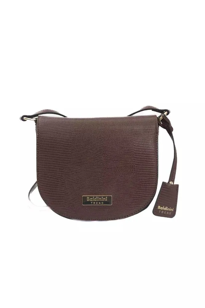 Baldinini Trend Chic Brown Crossbody Elegance with Golden Women's Accents