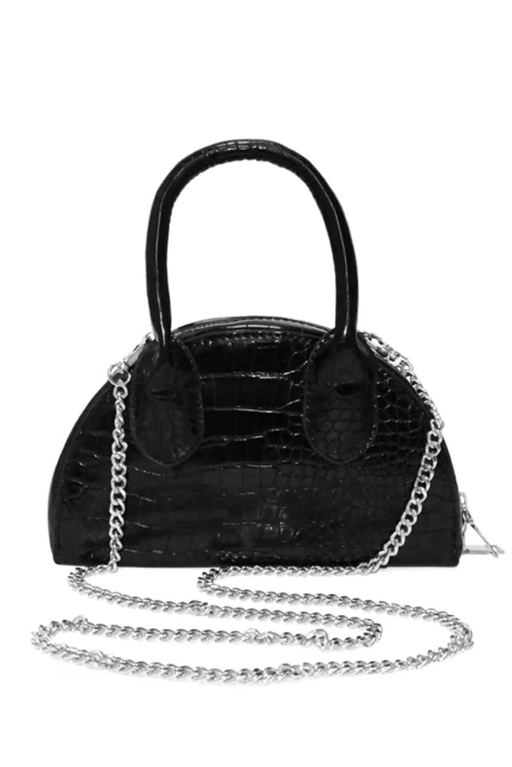 Black Croc Tiny Bag