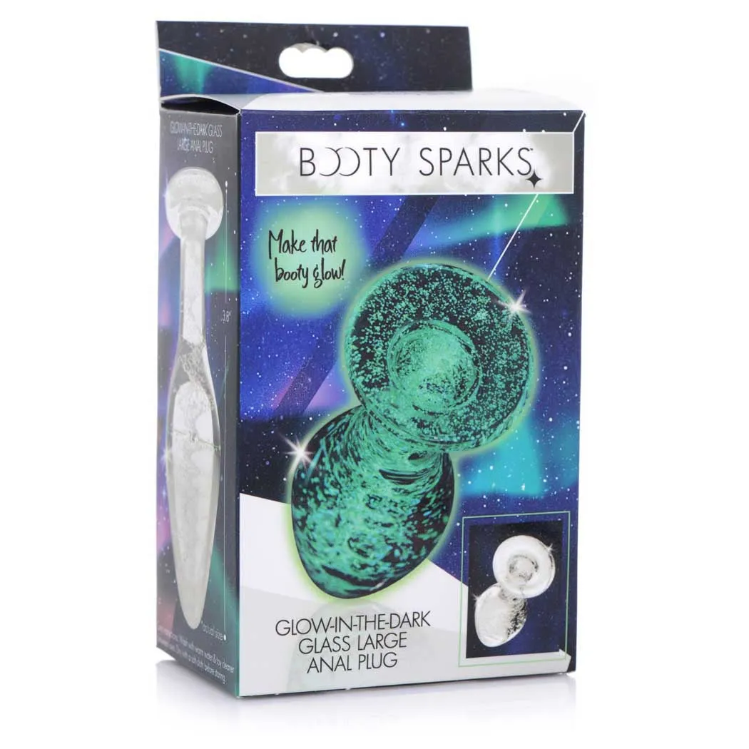 Booty Sparks Glow In The Dark Glass Anal Plug