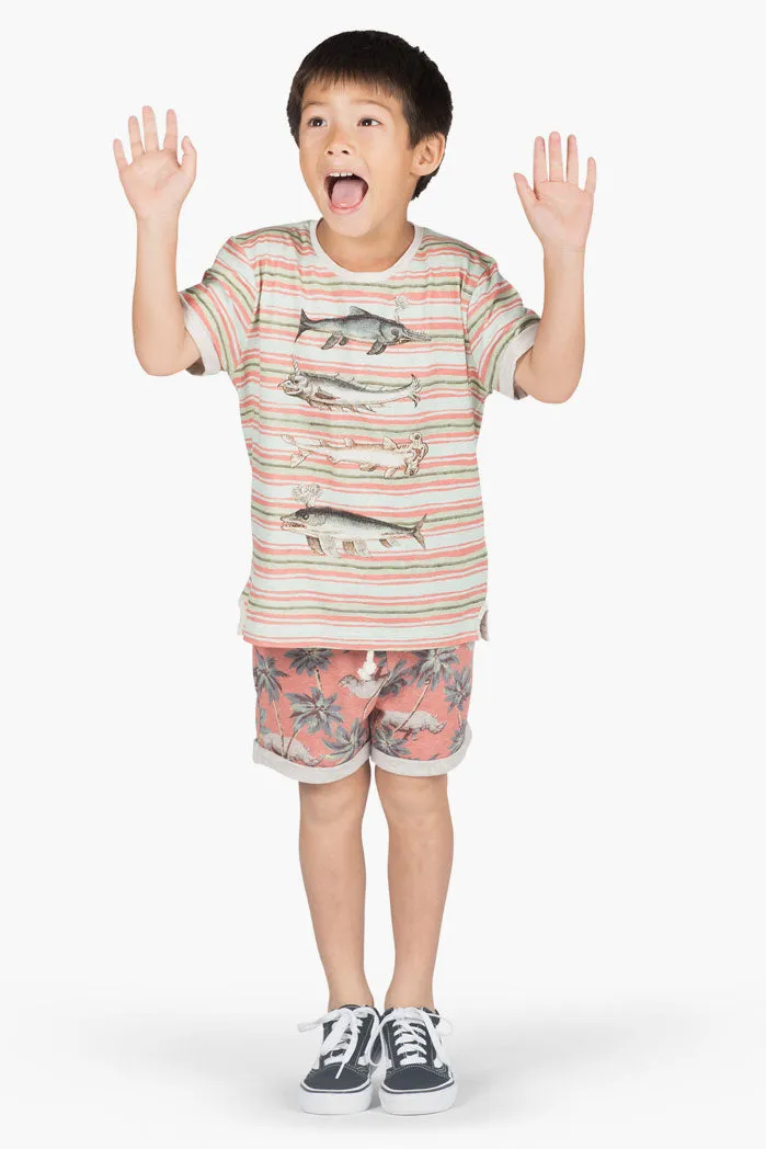 Boys Shorts Paper Wings Red Jungle Rhino