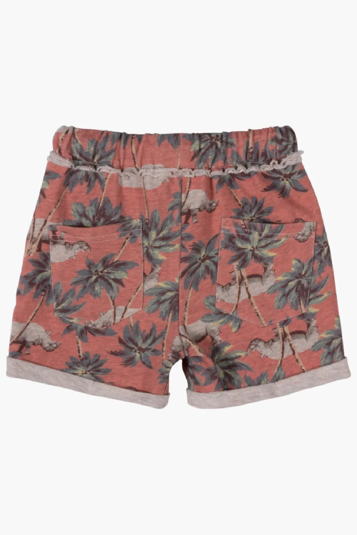 Boys Shorts Paper Wings Red Jungle Rhino