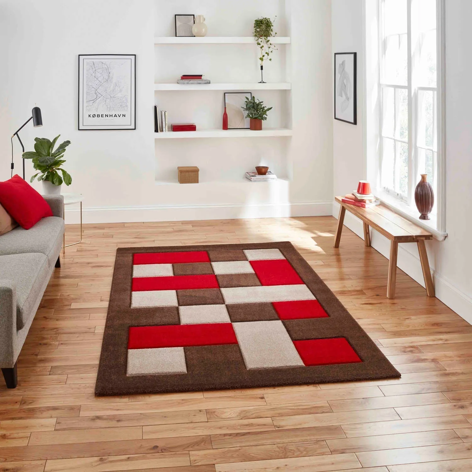 Brooklyn BRK04 Brown/Red Rug