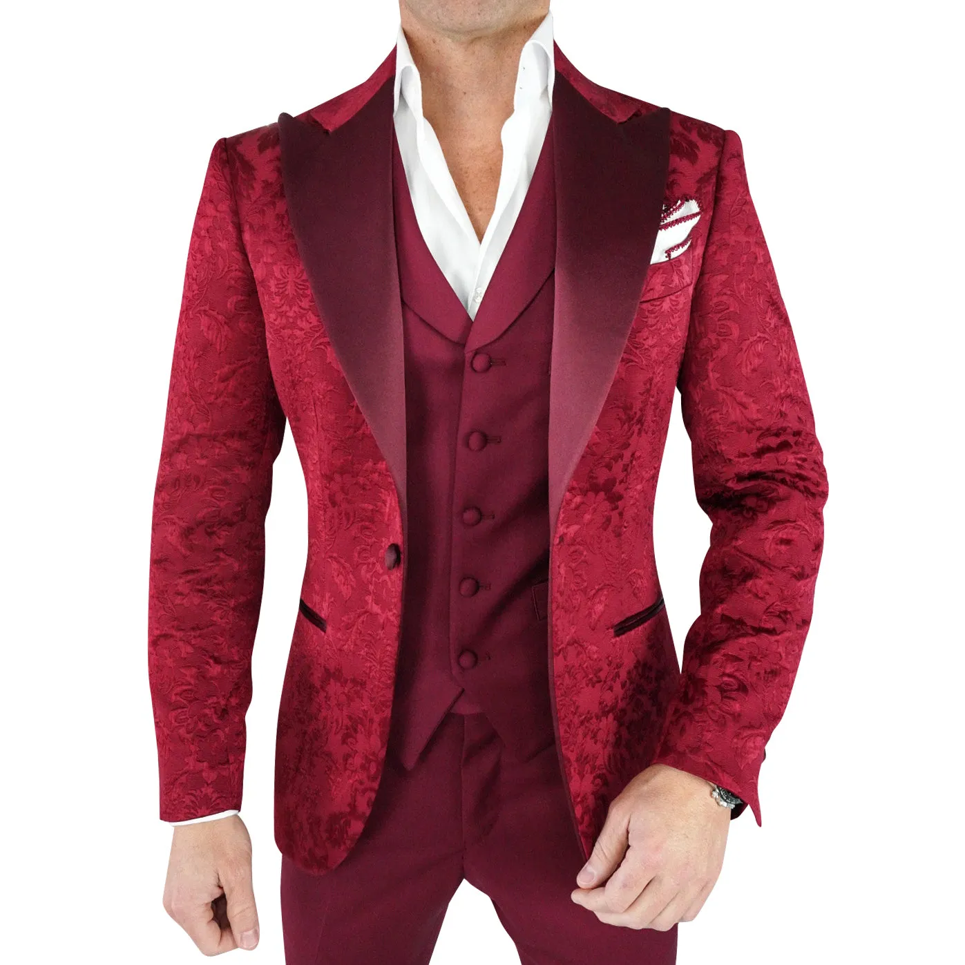 Burgundy Fiore Jacket @ The Vault