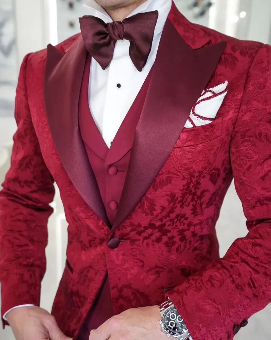 Burgundy Fiore Jacket @ The Vault