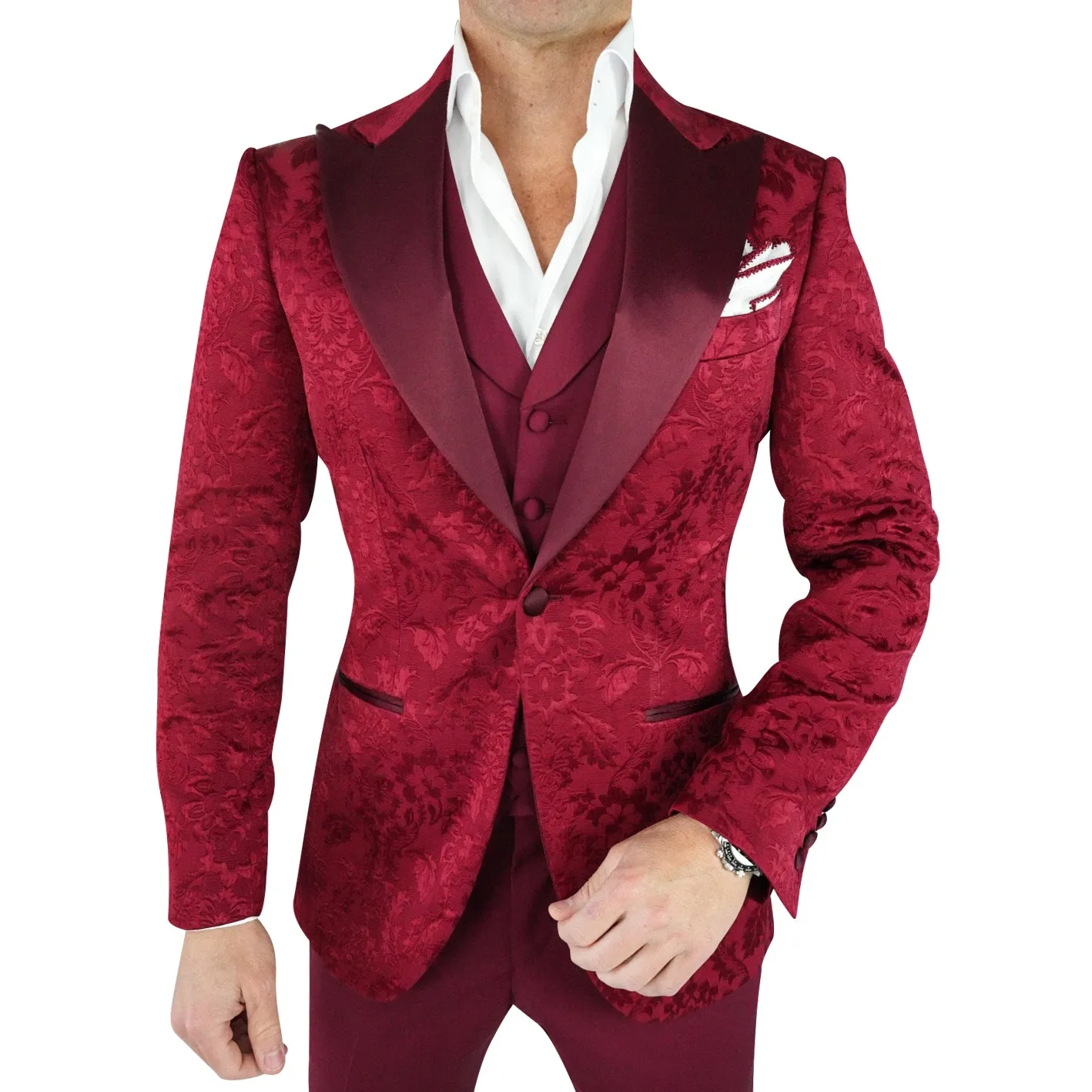 Burgundy Fiore Jacket @ The Vault