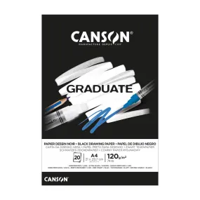 Canson Graduate Black Paper Pad A4