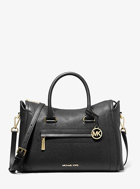 Carine Large Pebbled Leather Satchel