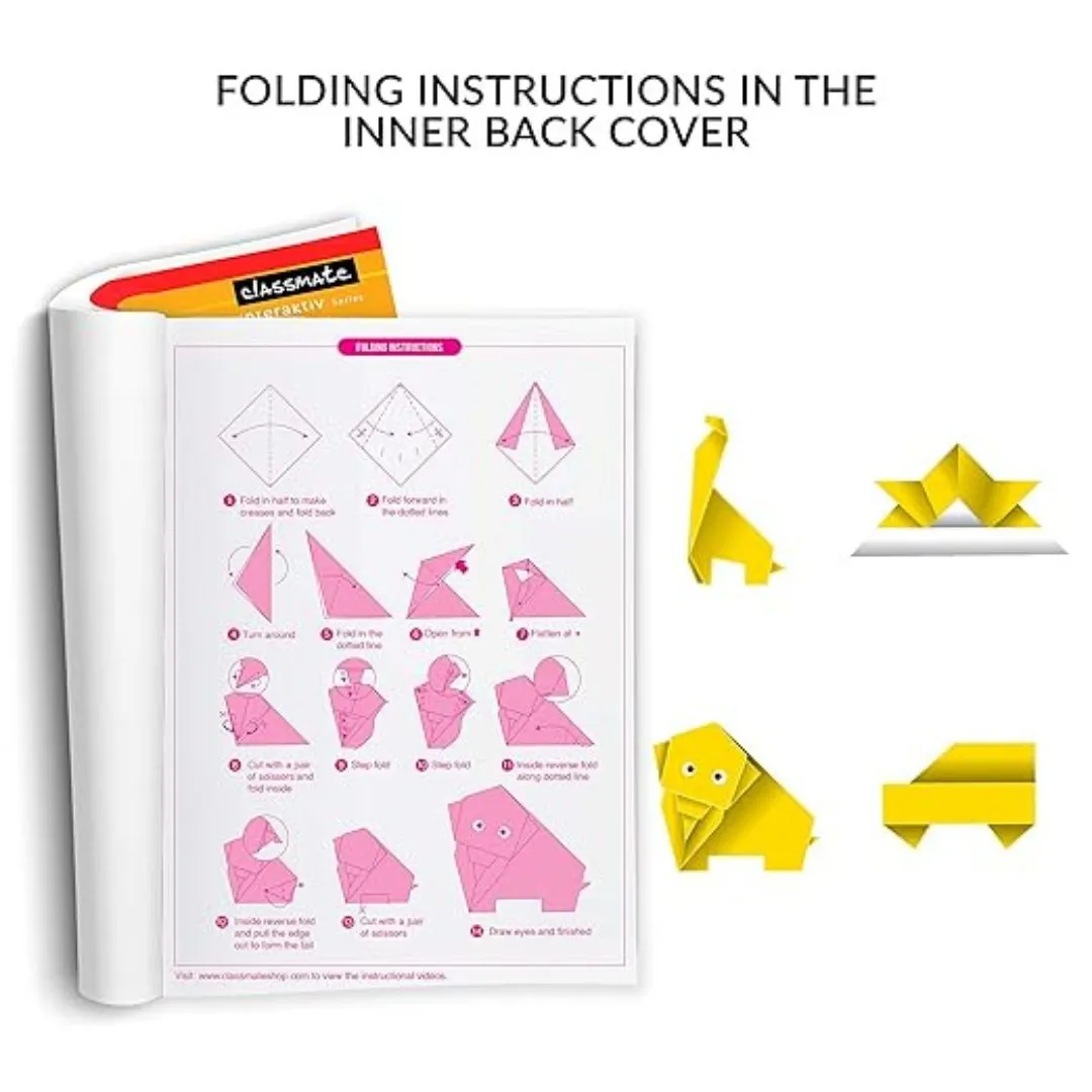 Classmate 4 Origami Sheets Single Line Notebooks (120 Pages)