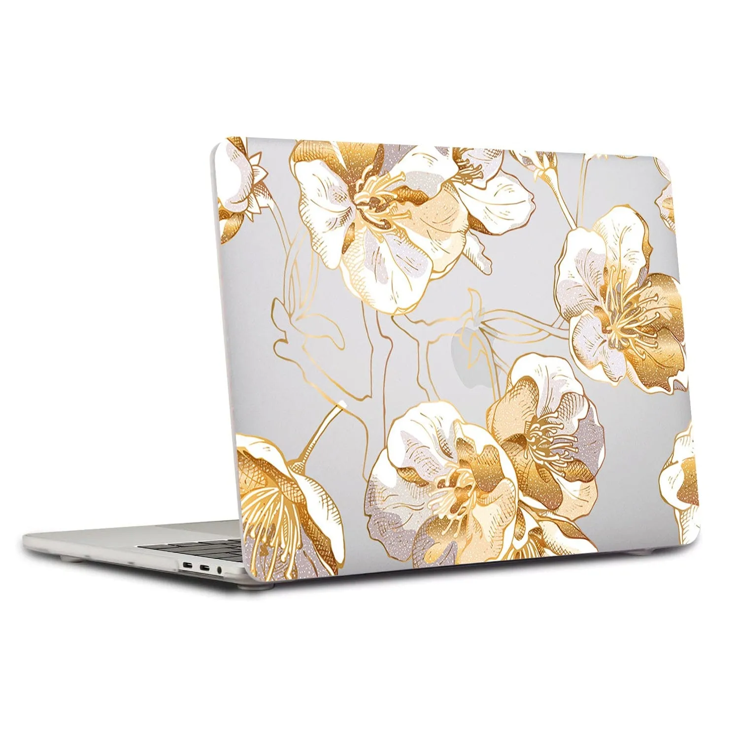 Clear Hybrid-Flex Gold Botanical Bloom Case -  Macbook Pro