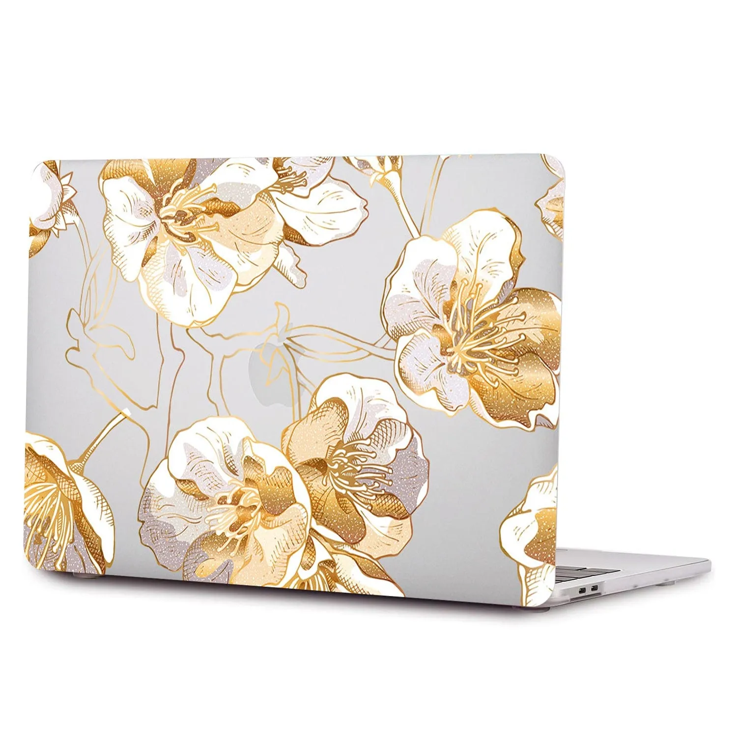 Clear Hybrid-Flex Gold Botanical Bloom Case -  Macbook Pro