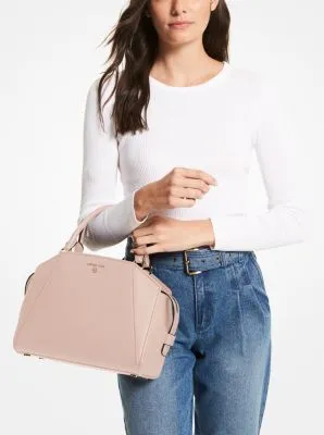 Cleo Medium Saffiano Leather Satchel