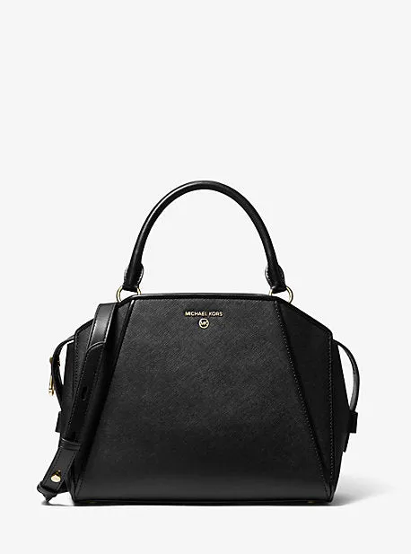 Cleo Medium Saffiano Leather Satchel