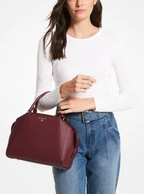 Cleo Medium Saffiano Leather Satchel