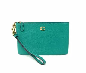 Coach Lt. Green Pebbled Leather Designer Wristlet