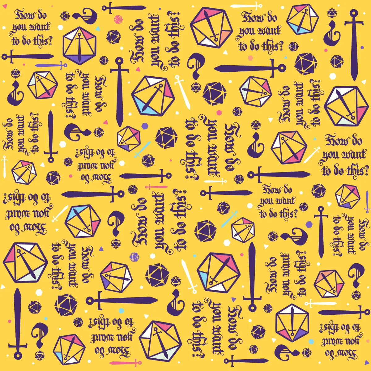 Critical Role Wrapping Paper 4 Pack: Purple & Yellow