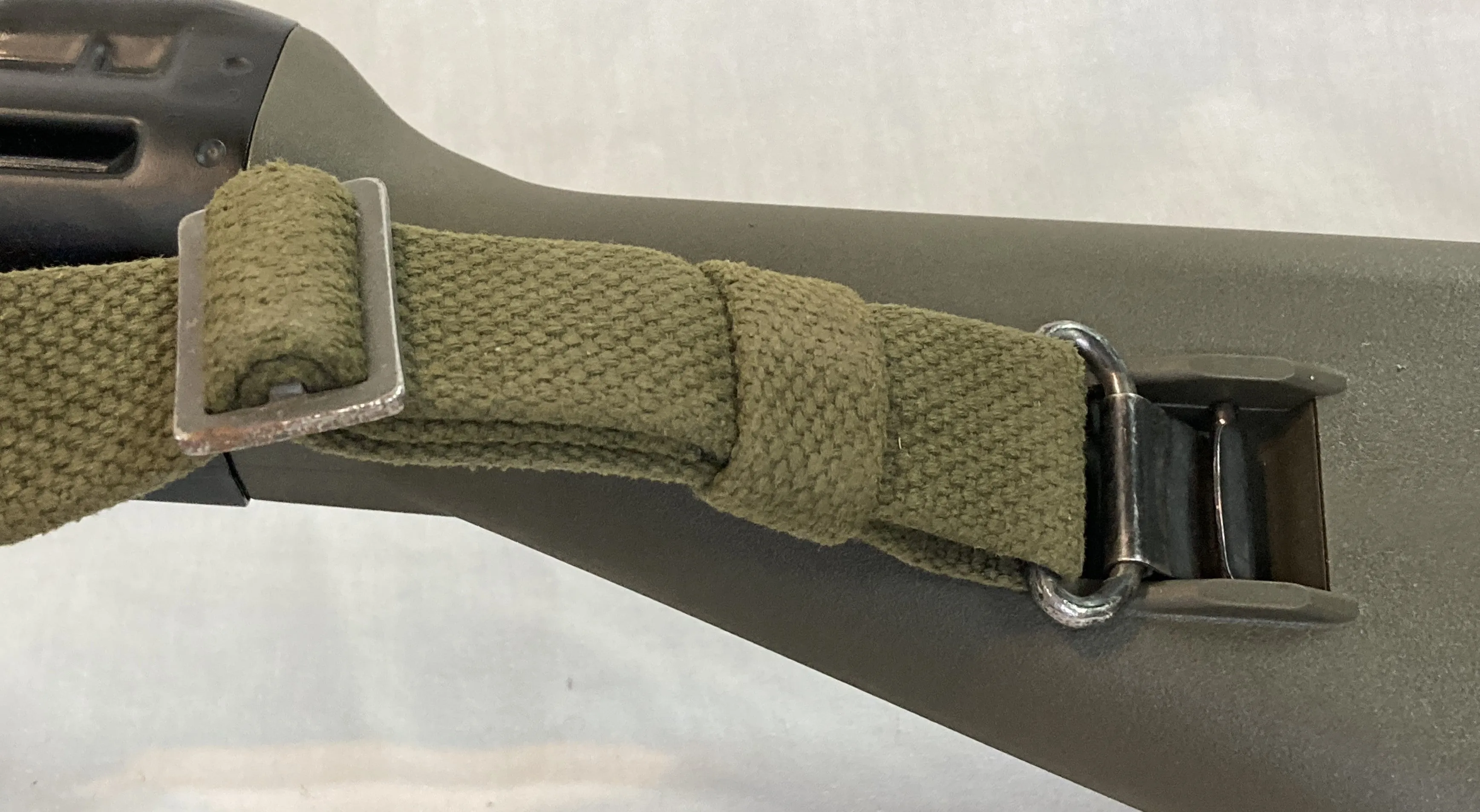 Vintage Danish Military-Issued M/75 G3 Rifle Sling - Durable Canvas and Leather Adjustments