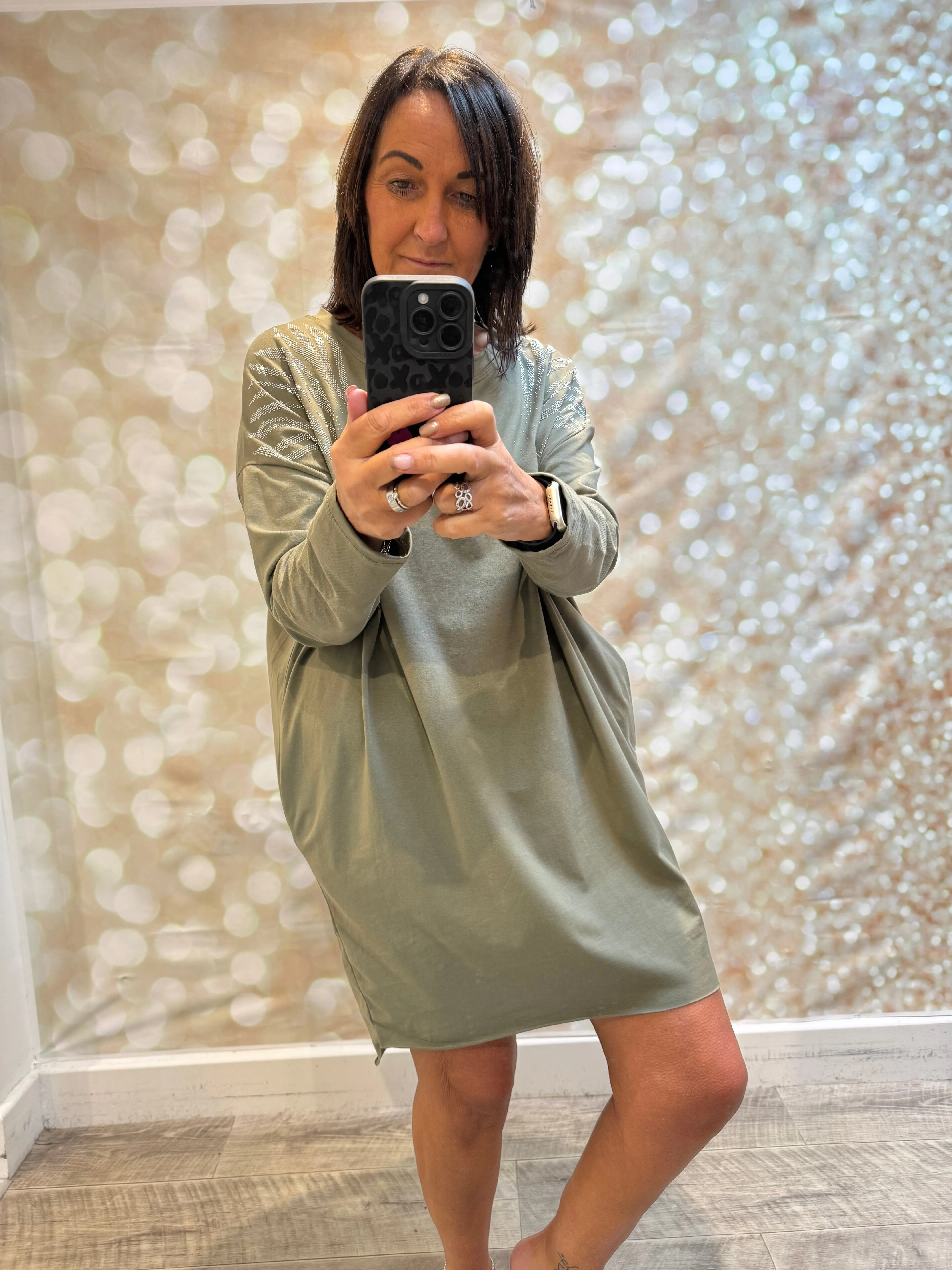 Diamante Shoulder Jersey Dress/Tunic