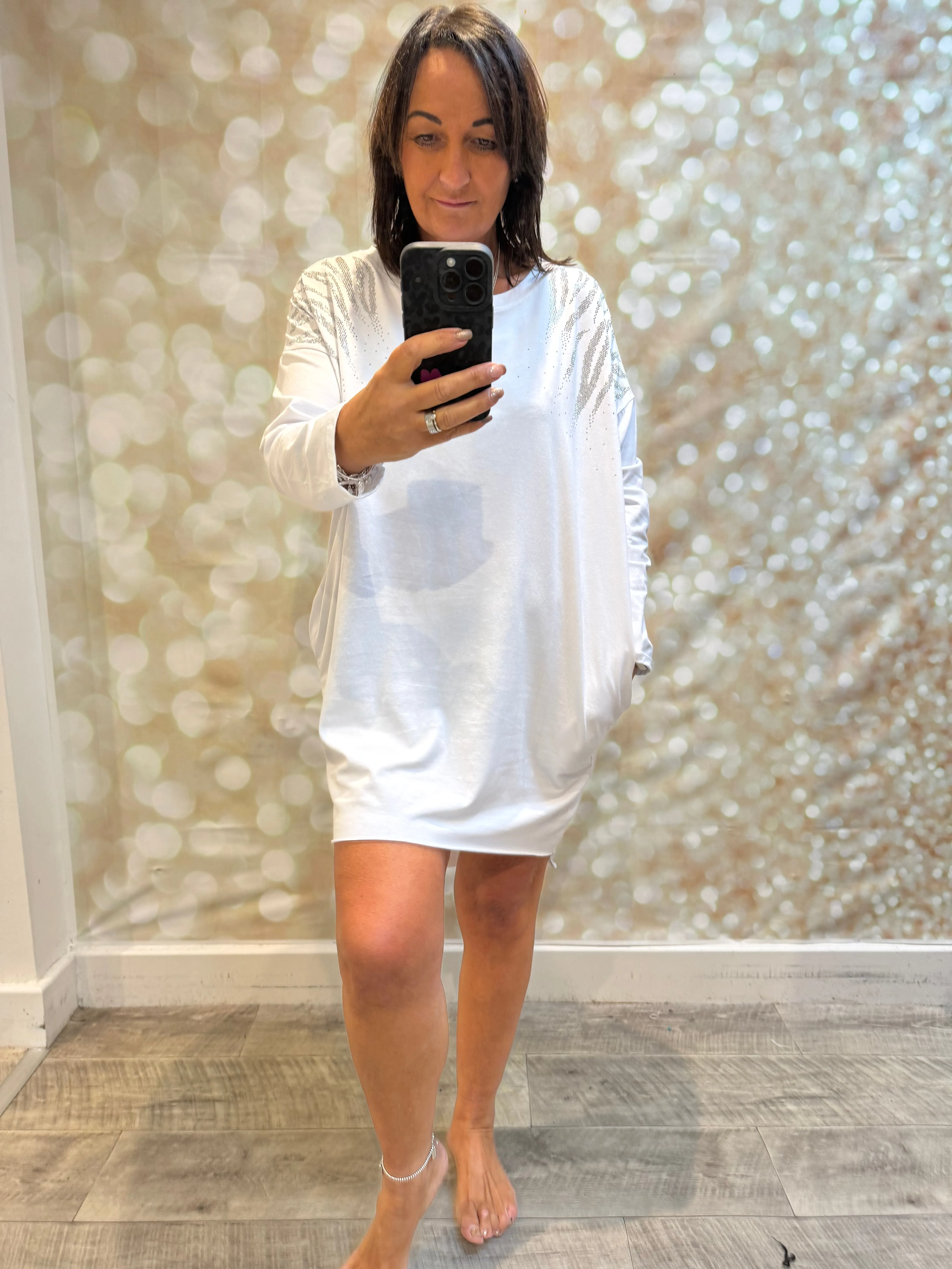 Diamante Shoulder Jersey Dress/Tunic