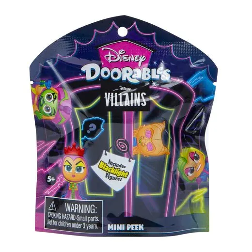 Disney Doorables Blacklight Series Villains - 1 MYSTERY BAG