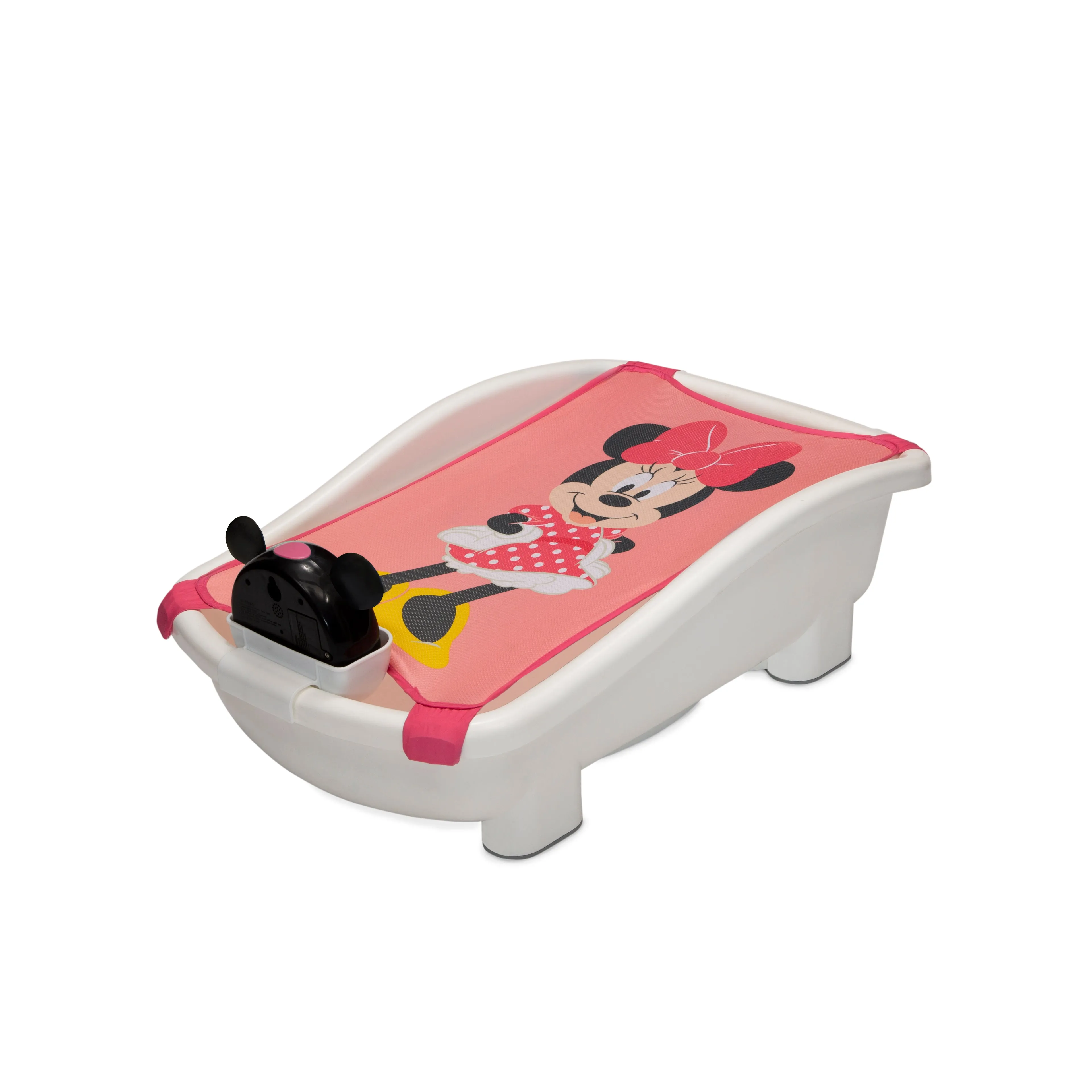 Disney Minnie Mouse My First Bubble Bath – 3-in-1 Newborn to Toddler Bathtub with Sling and Bubble Blower