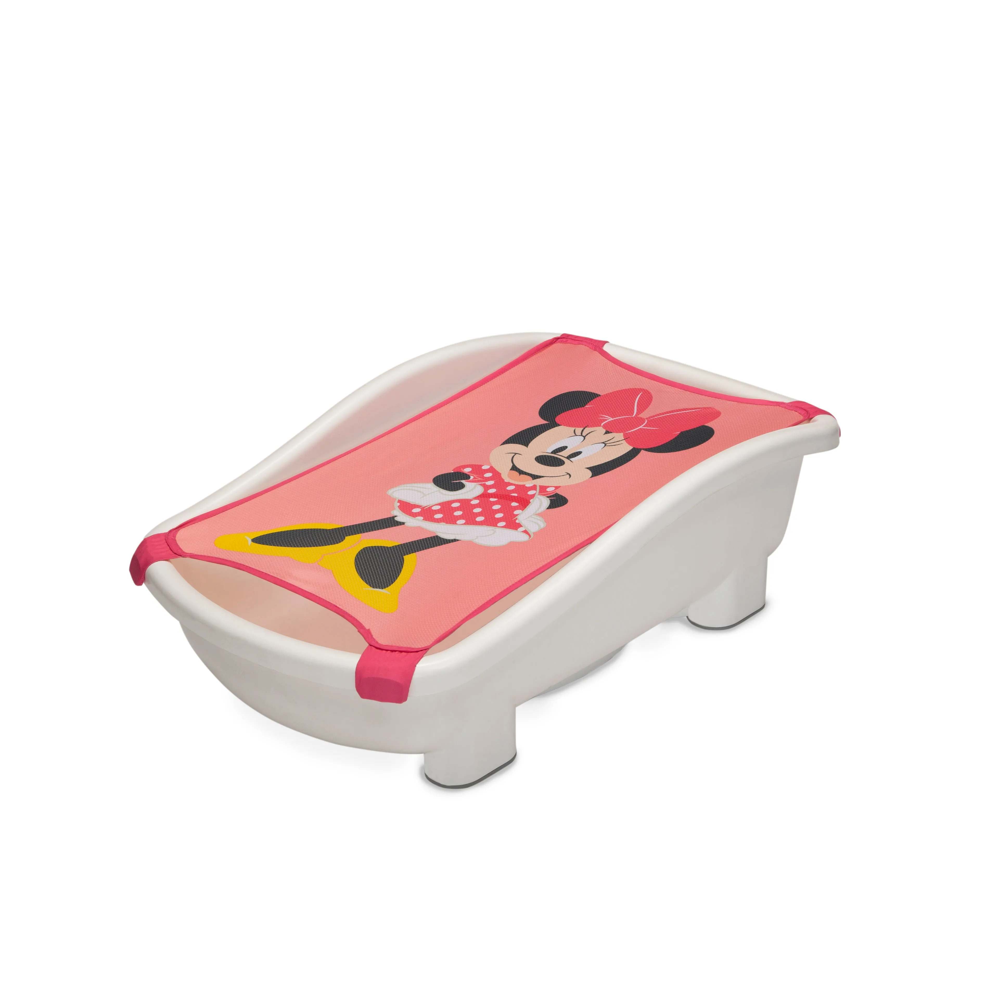 Disney Minnie Mouse My First Bubble Bath – 3-in-1 Newborn to Toddler Bathtub with Sling and Bubble Blower