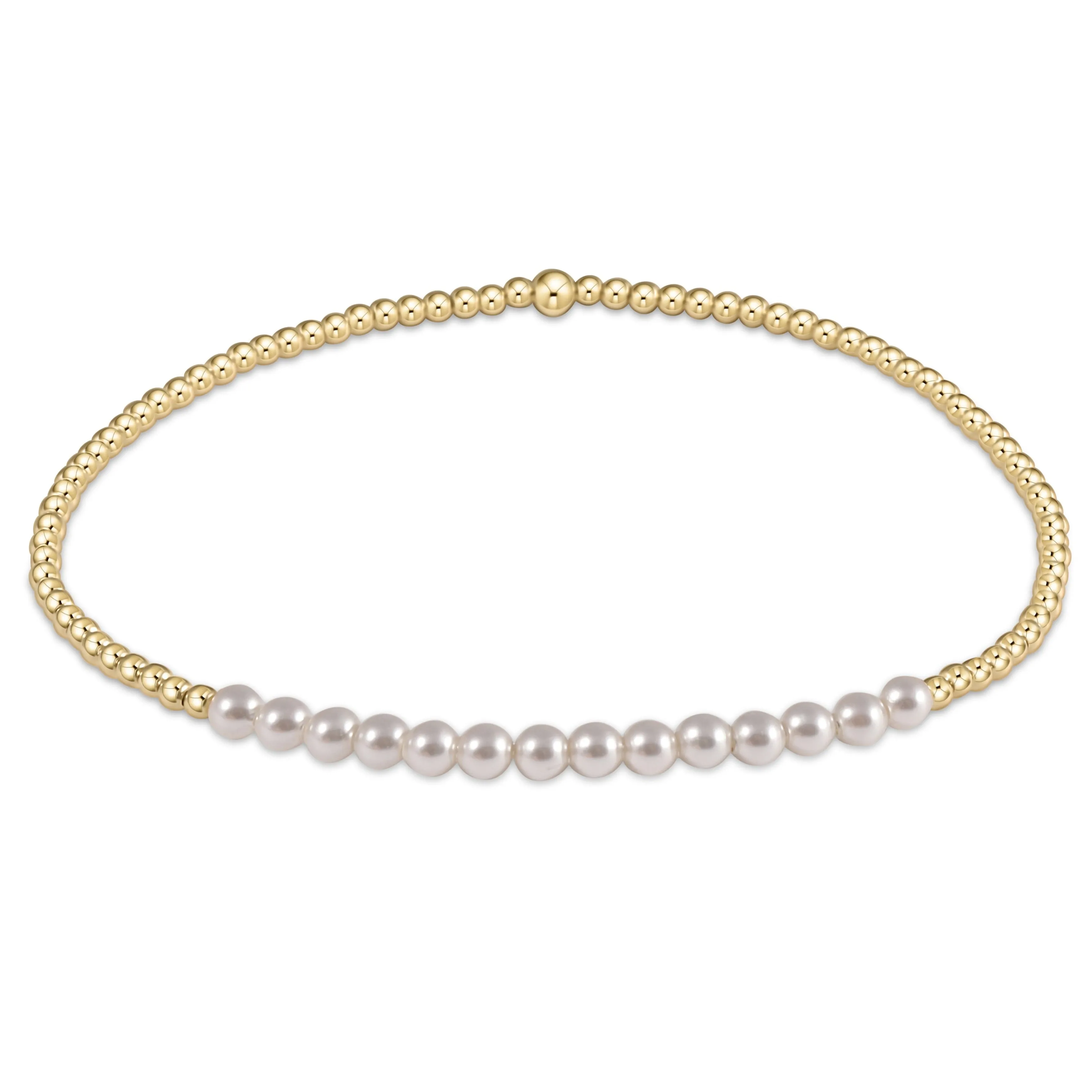 egirl Gold Bliss 2mm Bead Bracelet - Pearl